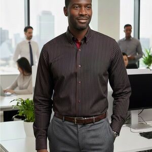 Paul‎ Fredrick Dark Striped Dress Shirt